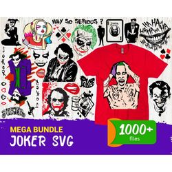 1000 joker svg bundle, joker printable, horror movies svg, suicide squad svg, joker face, joker smile,joker png, joker /