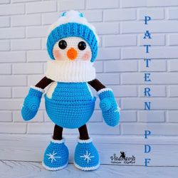 christmas cute snowman amigurumi crochet pattern