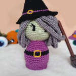 little witch amigurumi halloween marcador pdf pattern - witch crocket