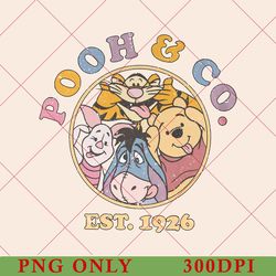 retro pooh & co est 1926 png, vintage pooh and co png, disneyland pooh bear png, winnie the pooh png, disney trip png