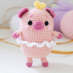 pdf pattern crochet cute poppy pig amigurumi pattern, poppy pig, crochet pig, amigurumi pig, stuffed poppy pig