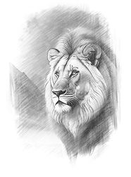 pencil drawing of lion