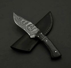 handmade damascus blade custom pakka wood fixed blade hunting knife - full tang