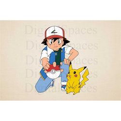 ash ketchum svg, pokemon svg, pikachu svg, pokemon clipart, pokemon cricut, svg files for cricut, pokemon png set