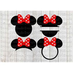 SVG DXF File for Minnie Heart Bow Designs