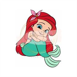 baby little mermaid princess ariel svg, svg, png, dxf files cricut, silhouette vector cut file