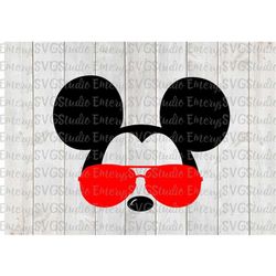 svg dxf file for mickey with sunglasses