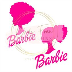 curly afro barbi come on barbi babe let's go party layered bundle svg, png, eps, dxf files cricut use silhouette black b