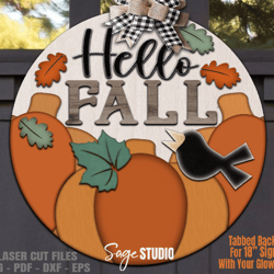 fall pumpkin door hanger svg | laser cut files | pumpkin svg | welcome sign svg | front door sign | glowforge files