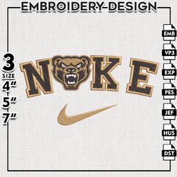 nike oakland golden grizzlies embroidery designs, ncaa embroidery files, ncaa machine embroidery files, ncaa designs