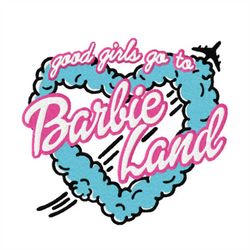 barbie land embroidery designs, barbie text embroidery pattern for girls 4 size instant download