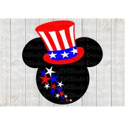 SVG DXF File for Mickey with Patriotic USA Hat