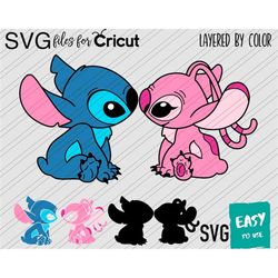 Angel and character love Kiss SVG, Cricut svg, Clipart, Layered SVG, Files for Cricut, Cut files, Silhouette, T Shirt sv