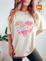 comfort colors barbie watercolor shirt, barbie heart shirt, gift for her