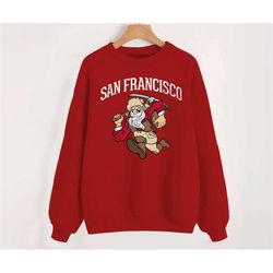 san francisco football vintage mascot red sweatshirt, san francisco football football team retro shirt, retro american f