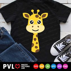 giraffe svg, giraffe face svg, cute giraffe cut files, kids svg, giraffe svg, dxf, eps, png, baby clipart, birthday svg,