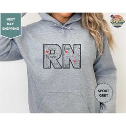 registered nurse hoodie, gift for her, graduation gift, nurse week, nurse appreciation, rn gift, rn hoodie
