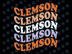 clemson svg, college, university svg, college football, sports svg, retro, wave font, cut files svg, ncaa sport svg, nca