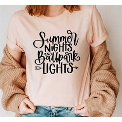 summer nights baseball t-shirt, ballpark lights shirt, baseball fan shirt, summer vibes shirt,summer baseball game shirt