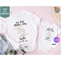 our first mother's day shirt, bear mommy and me shirts, custom mother's day shirt, 1st mothers day outfit, matching momm