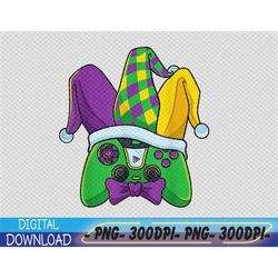 mardi gras video game controller jester hat png, digital download