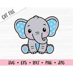 baby elephant svg cute elephant boy cut file sweet elephant baby shower girl boy shirt baby bodysuit kawaii animal silho