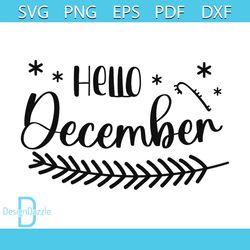 hello december svg, christmas svg, 25 december svg, candy cane svg