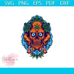 cannabis skull with weed smoke svg, cannabis svg, weed smoke svg