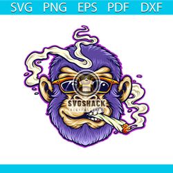 cool monkey stoner cannabis smoking svg, cannabis svg