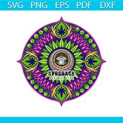 cannabis leaf mandala psychedelic svg, cannabis svg, mandala psychedelic svg