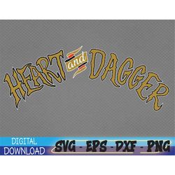 heart and dagger arch svg, eps, png, dxf, digital download