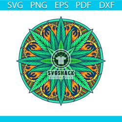 weed leaf mandala cannabis marijuana svg, cannabis svg, weed leaf svg