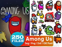 among us 250 files giga bundle svg, among us svg .