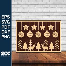 christmas family ornaments laser cut svg,christmas balls tree decorations craft hanging digital download | svg, dxf,