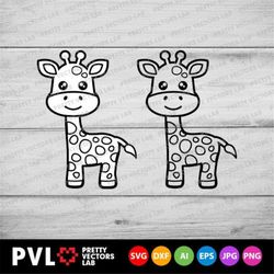 giraffe svg, giraffe outline svg, cute giraffes cut files, giraffe svg, dxf, eps, png, kids shirt design, baby clipart,