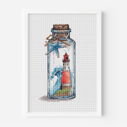 lighthouse cross stitch pattern pdf instant download, travel counted cross stitch, summer dream cross stitch coastal art