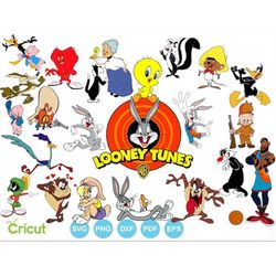 looney tunes svg, looney tunes birthday svg, looney tunes png, looney tunes clipart, includes png cut files and clipart