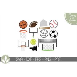 sports svg bundle - basketball svg - football svg - baseball svg - basketball hoop svg - sports decal - volleyball svg -