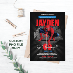 personalized file spiderman invitation | editable birthday party invitation | digital kids party invite | kids |png file