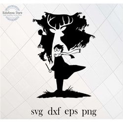 wizard svg, boy svg, wizard cut file, deer svg, doe svg, deer cut file, deer silhouette, cut file, silhouette, svg files