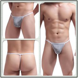 3pk solid color ciokicx men's underwear cotton low rise thongs t-string  c045
