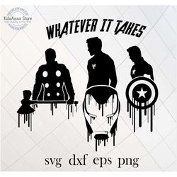 whatever it takes svg, iron svg, thunder svg, captain svg, infinity svg, war svg, god svg, cut file, svg files for cricu