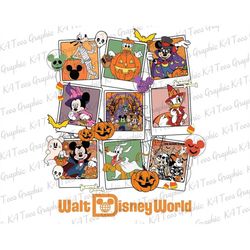 retro halloween mouse and friends png, pumpkin png, trick or treat png, halloween masquerade png, spooky season png, hal