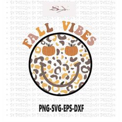 fall vibes png sublimation design, fall sublimation, smiley face, pumpkin png, retro fall png, digital download