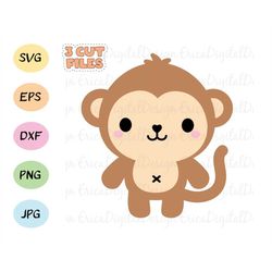 monkey svg baby monkey layered cutting file cute monkeys cut nursery babyshower cuttable animal vector silhouette cricut