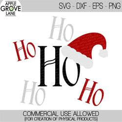 ho ho ho svg - santa svg - santa hat svg - santa claus svg - christmas svg - holiday svg - ho ho ho clipart - svg eps dx