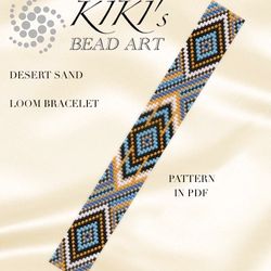 bead loom pattern desert sand loom bracelet bead pattern bead bracelet pattern design in pdf pattern - instant download