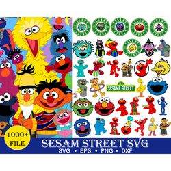 bundle street monster svg, bundle sesame monster svg, cookie monster svg, red monster svg, monster friends svg