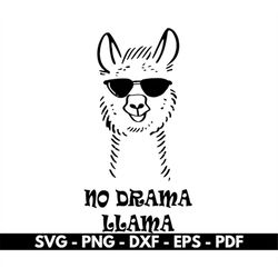 no drama llama svg, llama svg, t shirt design, cricut and silhouette files, cut files, vector, instant download