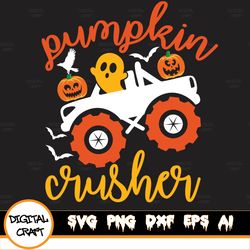 pumpkin truck svg, pumpkin crusher svg,halloween svg pumpkin truck svg pumpkin crusher svg monster truck smashing boy ki